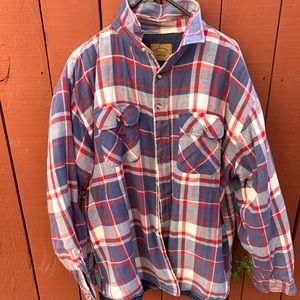 VTG St. John's Bay PLAID quilted FLANNEL SHIRT JACKET 2XL unisex WARM SHACKET